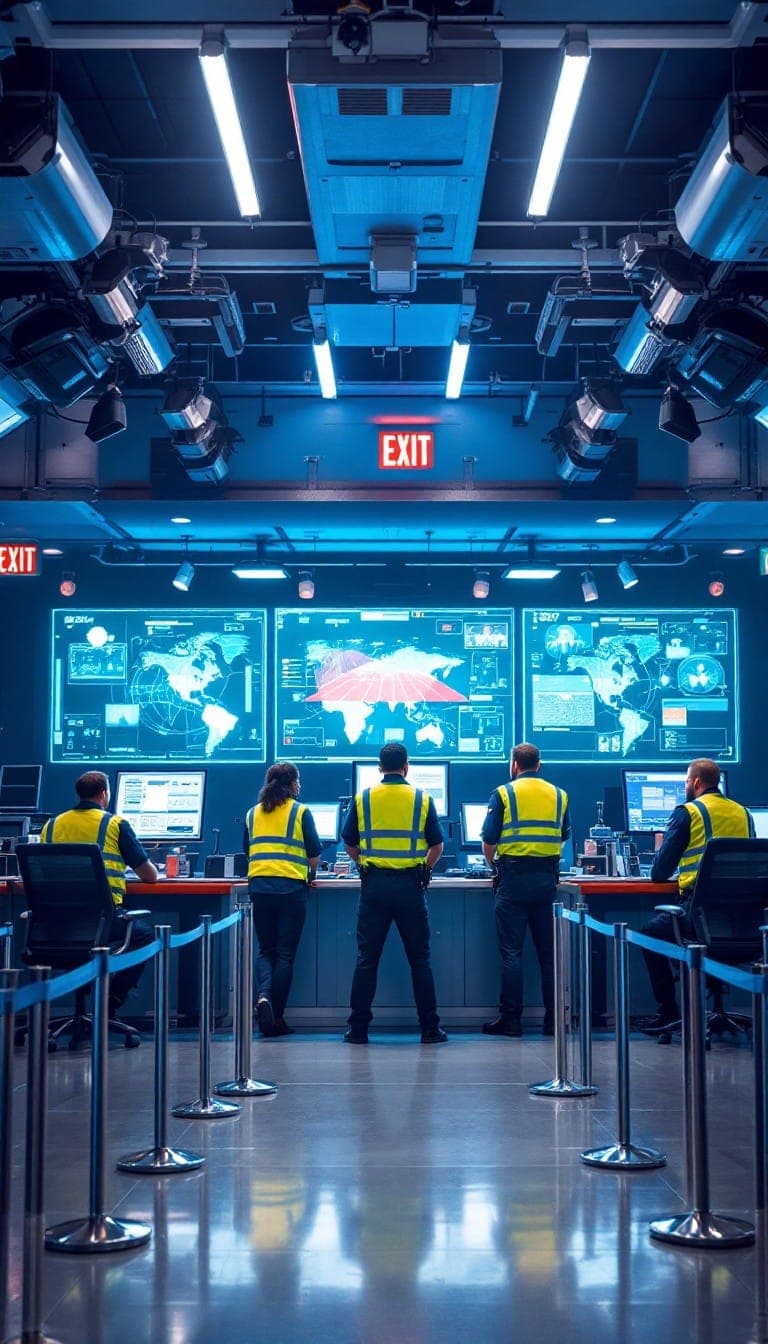 Operators working in a security command centre